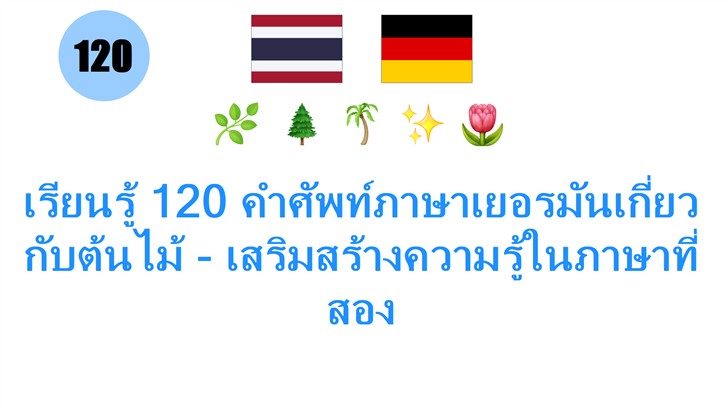 เรียนรู้ 120 คำศัพท์ภาษาเยอรมันเกี่ยวกับต้นไม้ - เสริมสร้างความรู้ในภาษาที่สอง